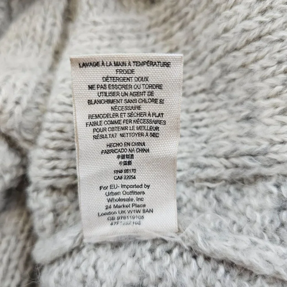 Free People Sweater Dress Womens Small Petite Gray Wool Blend Nordic Nights Knit